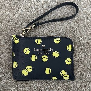 Kate Spade Black and Yellow Tennis Ball Wristlet NWOT